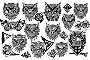 Owl tribal tattoo idea
