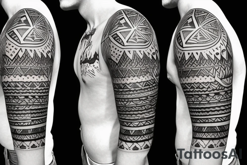 bear tribal with watercolors tattoo idea