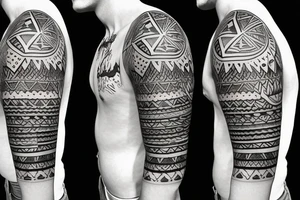 bear tribal with watercolors tattoo idea