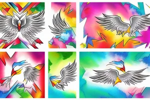 phoenix with water colors tattoo idea