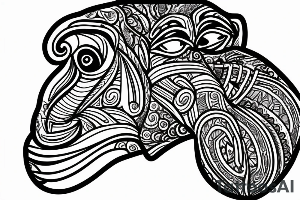 Paisley, baboon head tattoo idea