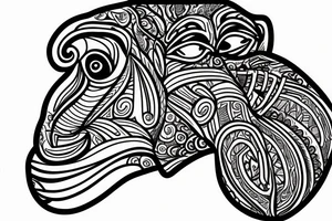 Paisley, baboon head tattoo idea