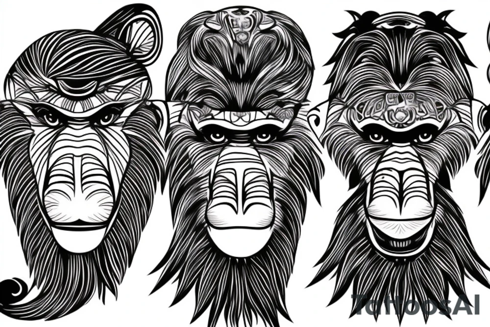 Paisley, baboon head tattoo idea