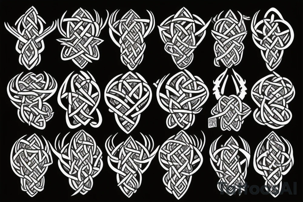 Scottish celtic stag abstract tattoo idea
