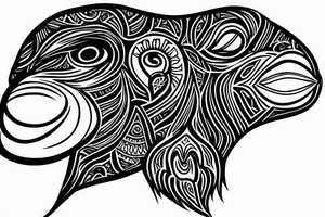 Paisley, baboon head tattoo idea