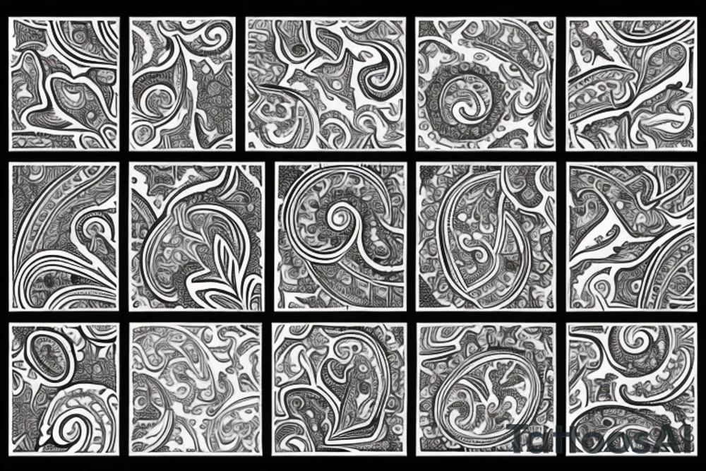 Paisley pattern tattoo idea