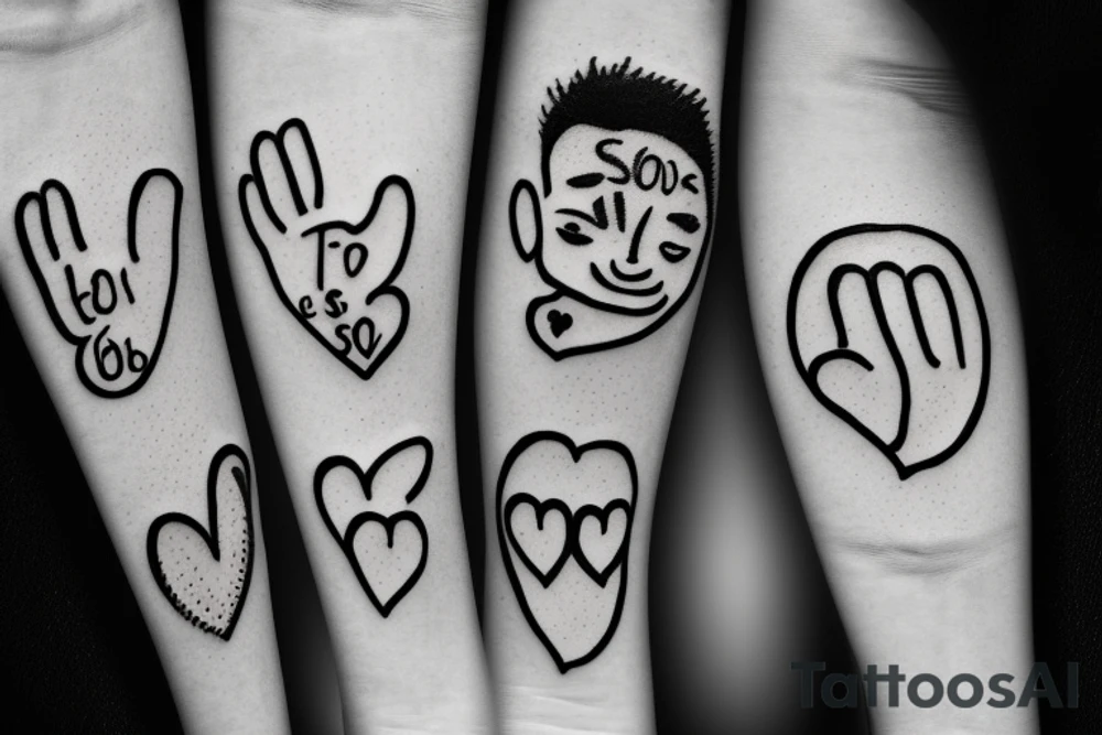Baby footprints with the words "So this is love..." tattoo idea