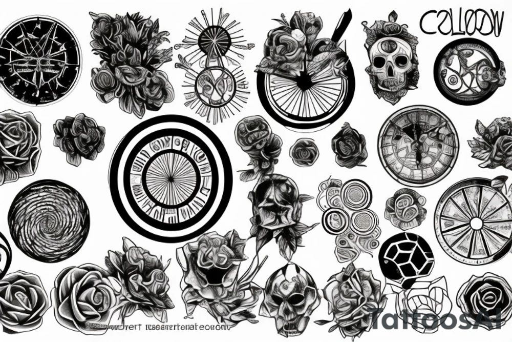 Color theory wheel with hex codes tattoo idea