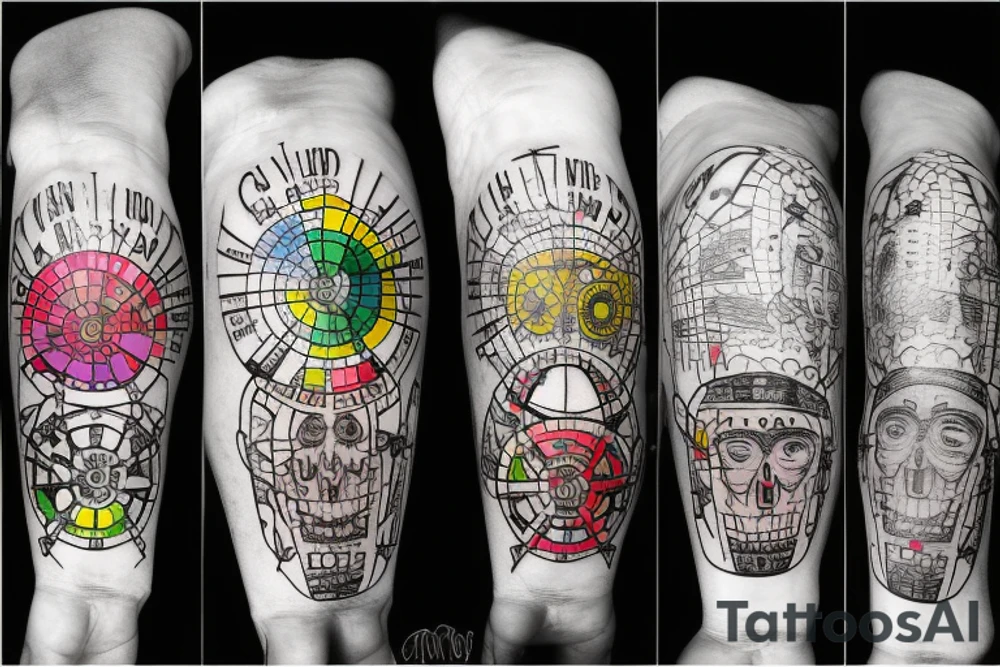 Color theory wheel with hex codes tattoo idea
