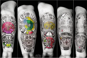 Color theory wheel with hex codes tattoo idea