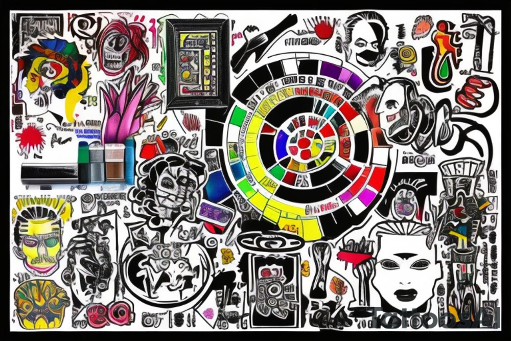 Color theory wheel with hex codes tattoo idea
