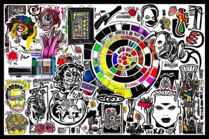 Color theory wheel with hex codes tattoo idea