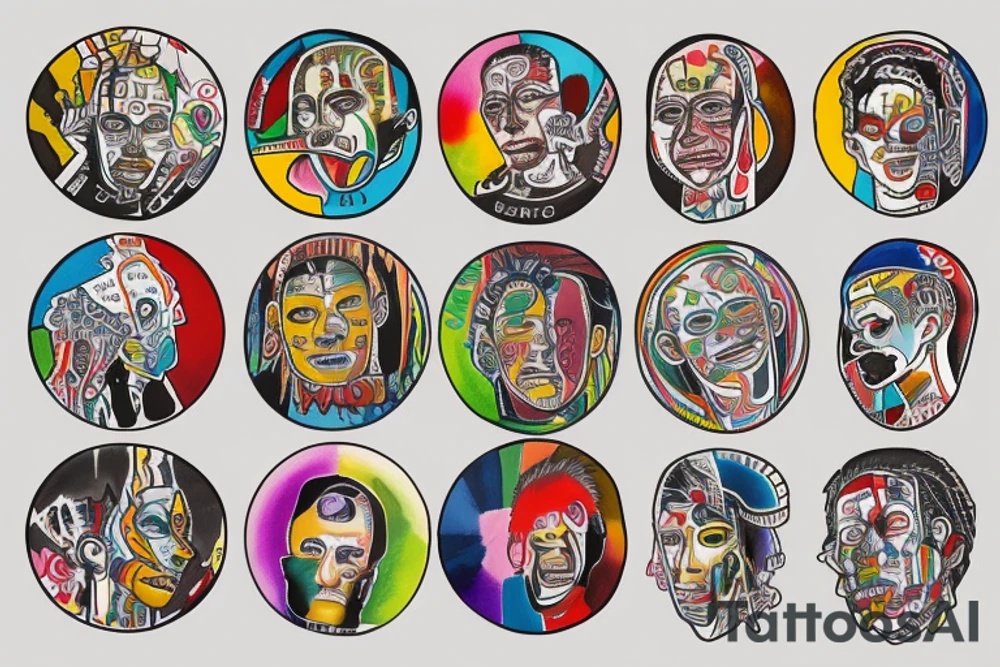 Color theory wheel with names of colors around circle tattoo idea