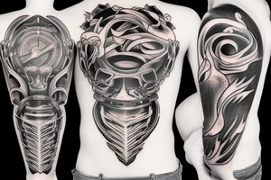 Ship on fire tattoo idea