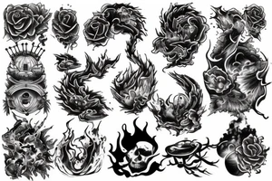 Ship on fire tattoo idea