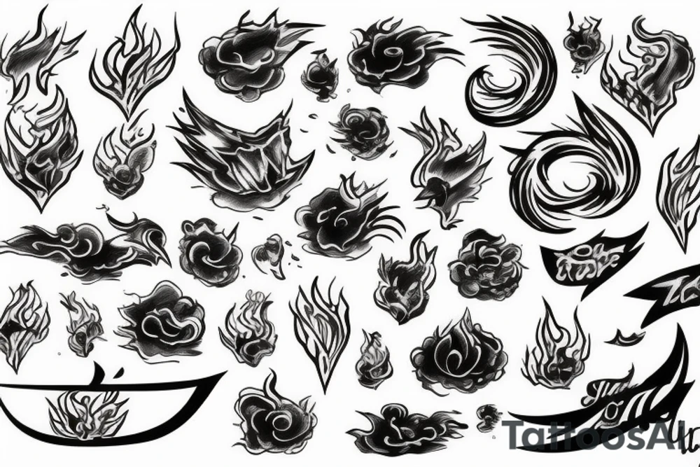 Ship on fire tattoo idea
