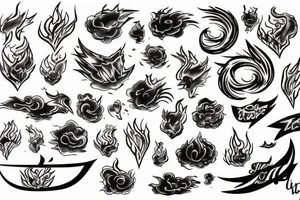 Ship on fire tattoo idea