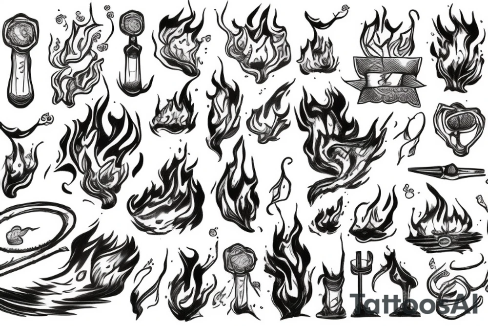 Ship on fire tattoo idea