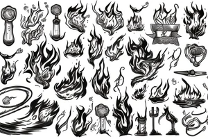 Ship on fire tattoo idea