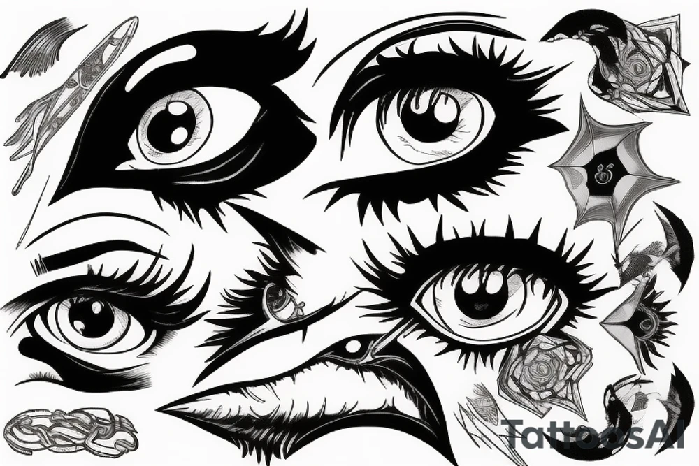 itachi raven bolt eye tattoo idea
