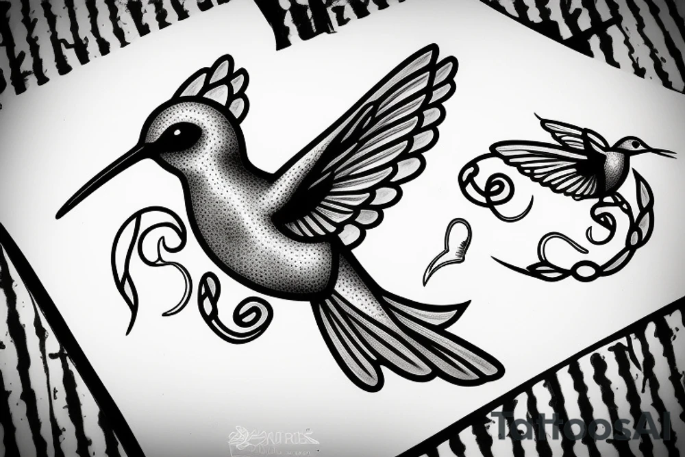 hummingbird on the rod of asclepius tattoo idea