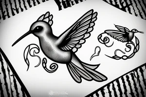 hummingbird on the rod of asclepius tattoo idea
