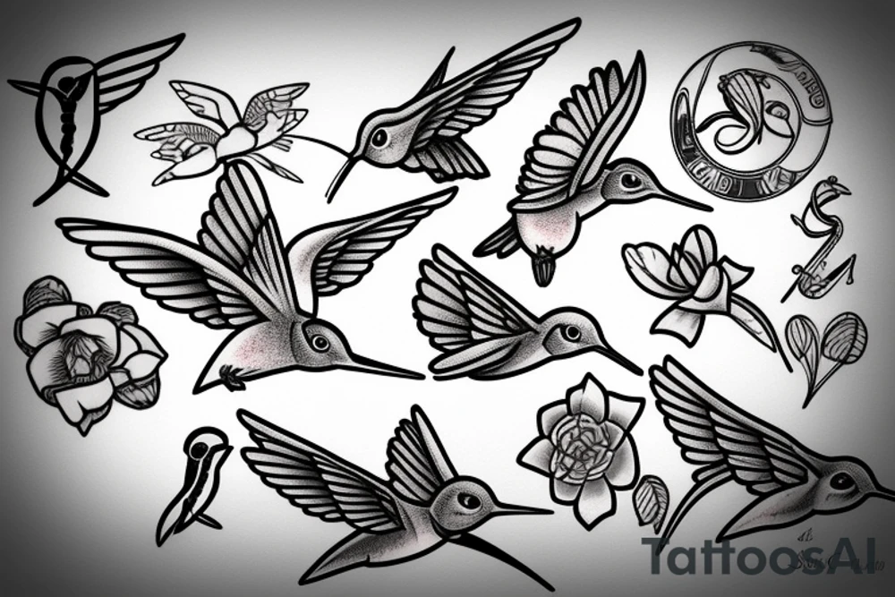 hummingbird on the rod of asclepius tattoo idea