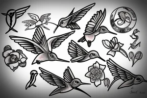 hummingbird on the rod of asclepius tattoo idea