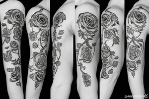 Rod of Asclepius with a rose tattoo idea