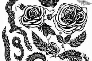Rod of Asclepius with a rose tattoo idea