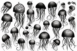 jellyfish with balloon tattoo idea