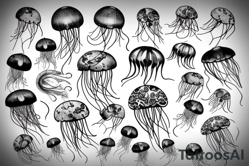 jellyfish with balloon tattoo idea