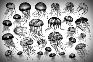 jellyfish with balloon tattoo idea