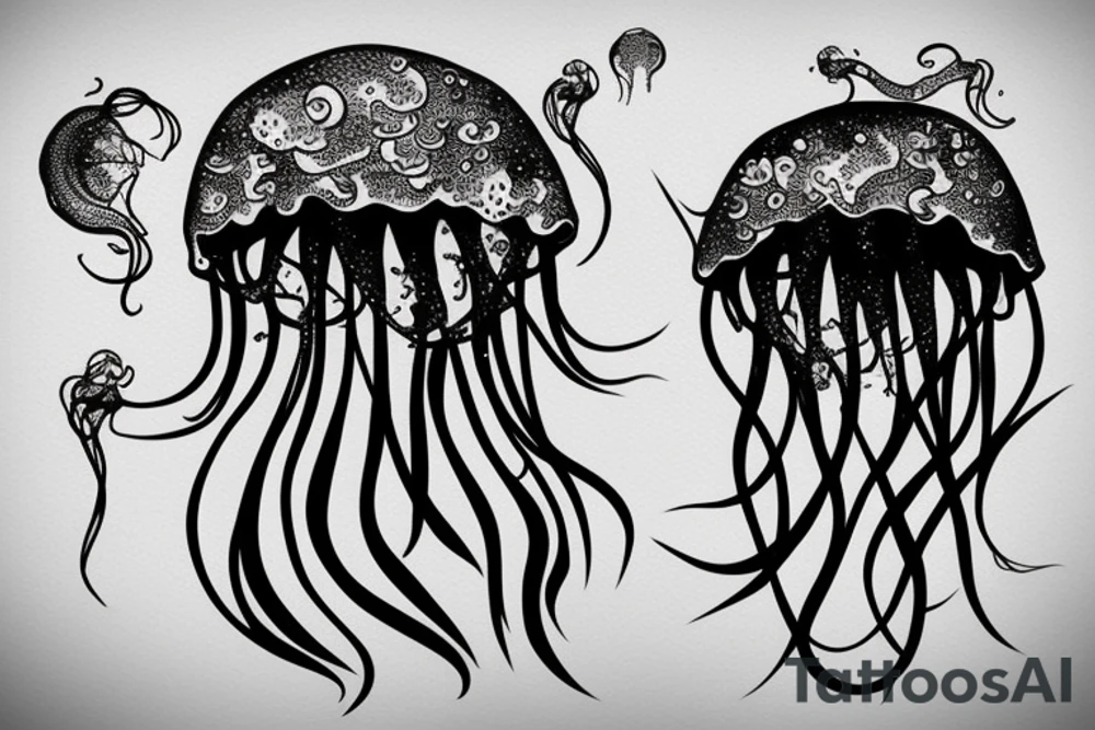 jellyfish cat tattoo idea