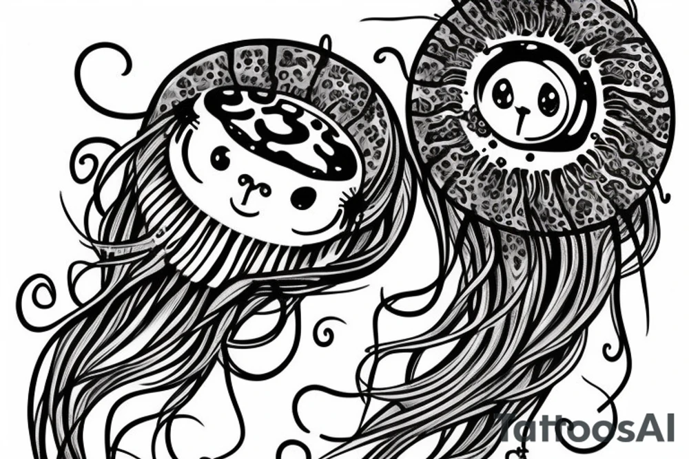 jellyfish cat tattoo idea