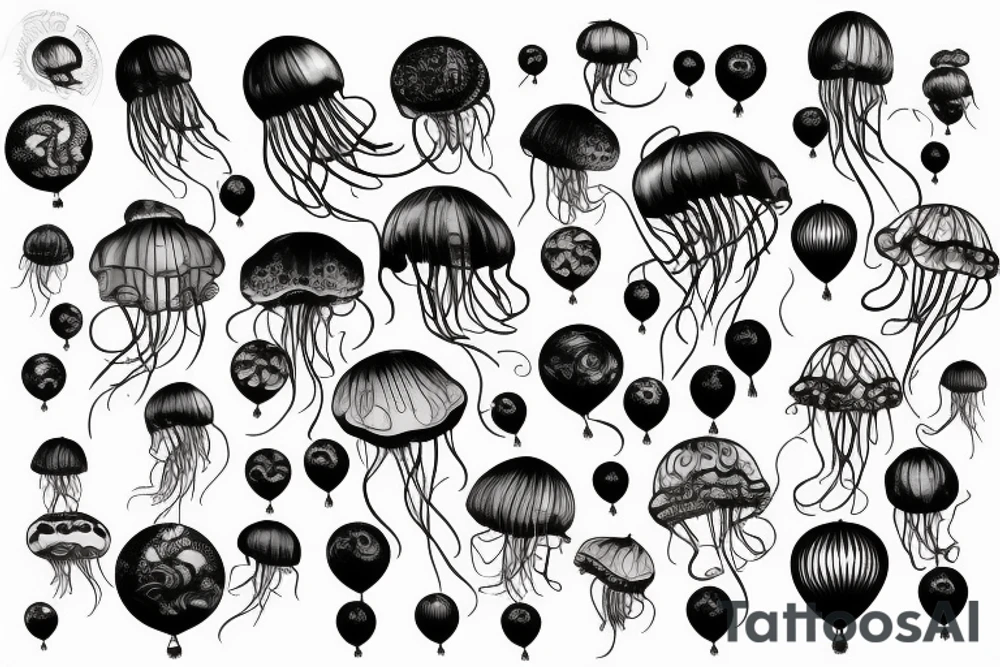 jellyfish balloon tattoo idea