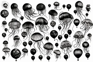 jellyfish balloon tattoo idea