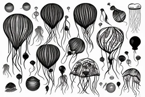 jellyfish balloon tattoo idea
