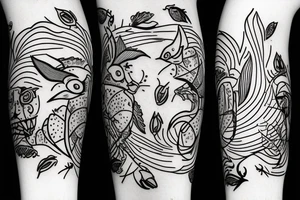 neo tradishnl lines squirell tattoo idea
