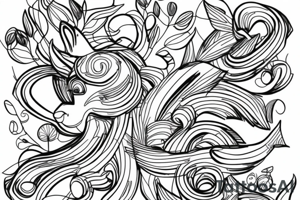 hazard lines squirrel tattoo idea