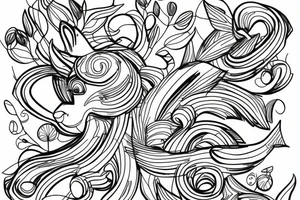 hazard lines squirrel tattoo idea