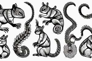 traible lines squirrel tattoo idea