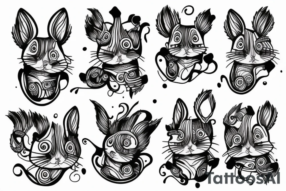 traible lines squirrel tattoo idea