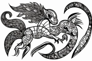 traible lines squirrel tattoo idea