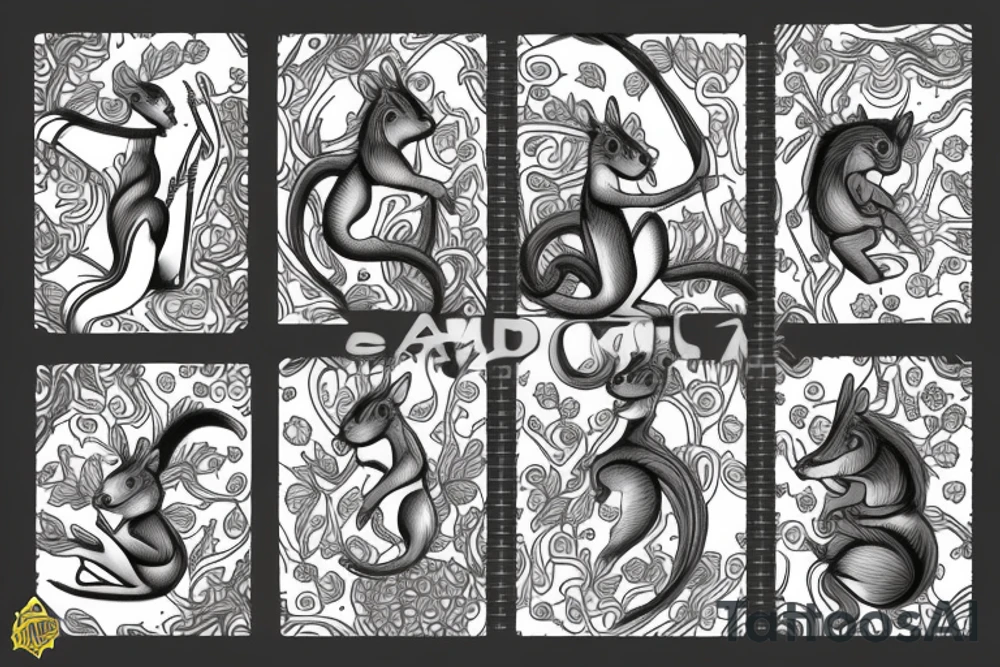 traible lines squirrel tattoo idea