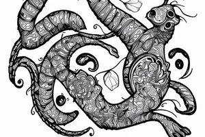 traible lines squirrel tattoo idea