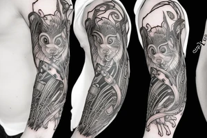 traible lines squirrel tattoo idea