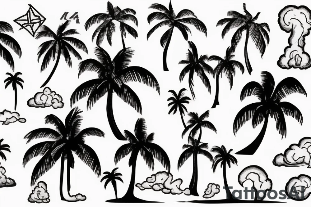lava with palm trees tattoo idea