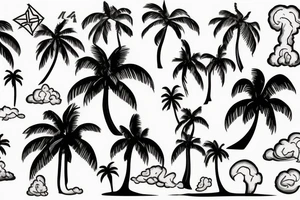 lava with palm trees tattoo idea