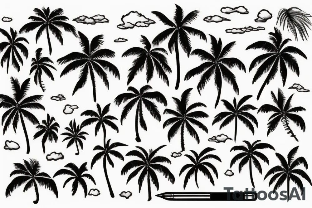 lava with palm trees tattoo idea